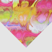 Papier Mousseline Encre Abstraite rose et jaune (Détail)