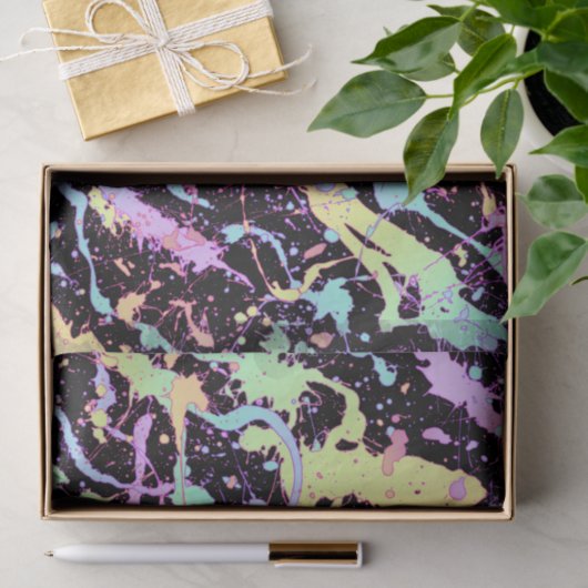 Papier Mousseline encre arc-en-ciel extrême : (Cadeau)