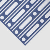 Papier Mousseline Encre Bleu 2 Incrustation d'Os Points Bordure Déco (Détail)