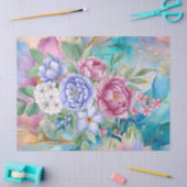 Papier Mousseline Encre d'alcool Abstraite avec découpage de bouquet (Artisanat)