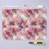 Papier Mousseline Encre d'alcool rose et violet à fleurs Imprimer (Artisanat)