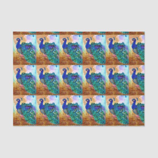 Papier Mousseline Encre glorieuse d'alcool de paon (Recto)