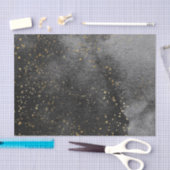 Papier Mousseline Encre noir nuit ciel or étoile artisanat (Artisanat)