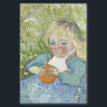 Papier Mousseline Enfant avec orange, Vincent Van Gogh<br><div class="desc">Vincent van Gogh aimait faire des peintures d'enfants. Il a dit un jour que c'est la seule chose qui "m'excite au fond de mon âme, et qui me fait sentir l'infinie plus que tout autre chose." La peinture des enfants, en particulier, représentait la renaissance et l'infini. Customisez-le avec vos propres...</div>