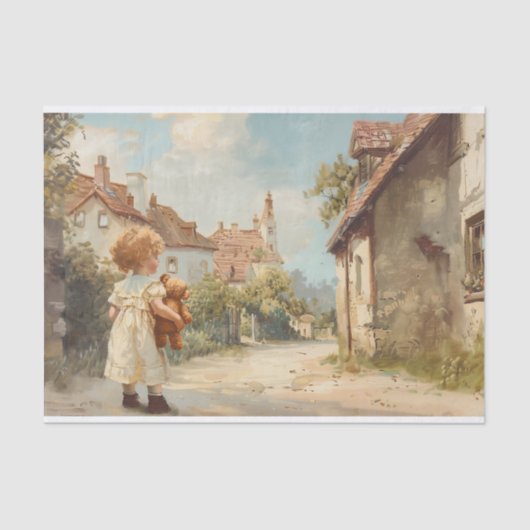 Papier Mousseline Enfant avec ours en peluche 2 papier découpage (Recto)