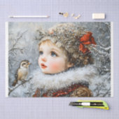 Papier Mousseline Enfant d'hiver (Artisanat)