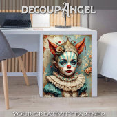 Papier Mousseline Enfant en robe lunaire - Découpage -