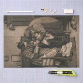 Papier Mousseline Enfant malade soutenu par son père et sa mère (Artisanat)