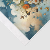 Papier Mousseline Enfant mâle avec fleurs et papillon au printemps (Détail)