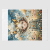 Papier Mousseline Enfant mignon dans une prairie printanière avec pa (Recto)