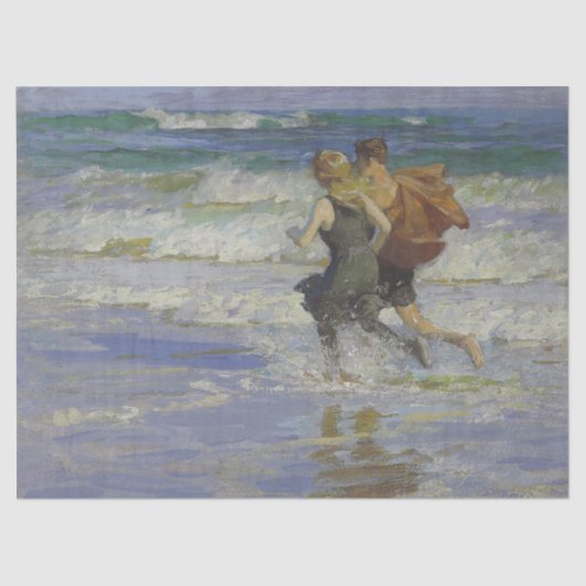Papier Mousseline Enfants à la plage (par Edward Henry Potthast) (Recto)