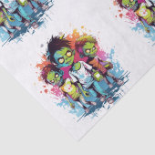 Papier Mousseline Enfants costumés zombies d'Halloween (Détail)