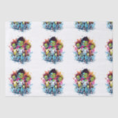 Papier Mousseline Enfants costumés zombies d'Halloween (Recto)