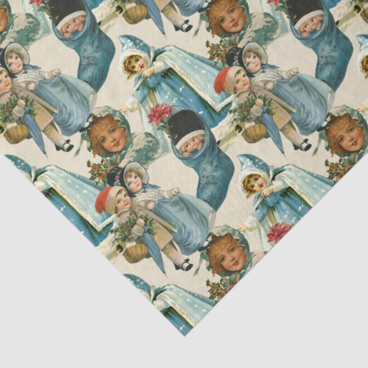 Papier Mousseline Enfants de Noël victoriens (Détail)