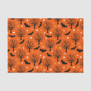 Papier Mousseline Enfants Halloween Bats noirs Déplaisant Vieux arbr