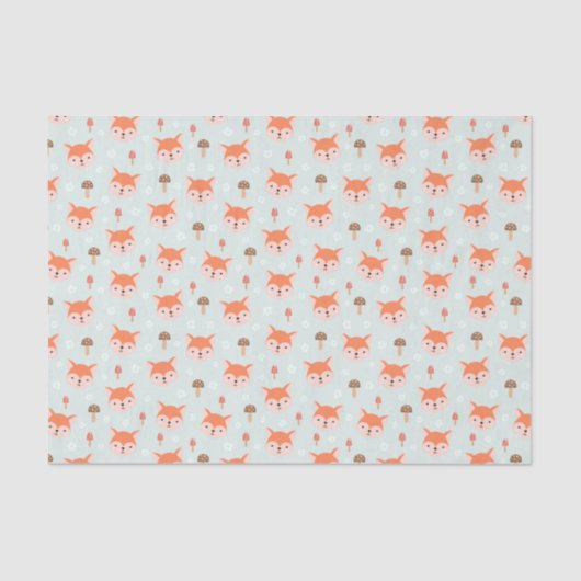 Papier Mousseline Enfants Jote Cartoon Fox Visite Champignons (Recto)