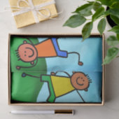 Papier Mousseline Enfants jouant (Cadeau)