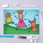 Papier Mousseline Enfants jouant (Artisanat)