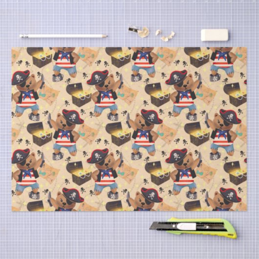 Papier Mousseline Enfants mignonne ours de pirate (Artisanat)