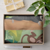 Papier Mousseline Enfants mignons Animaux Jungle Tiger Singe Découpa (Cadeau)