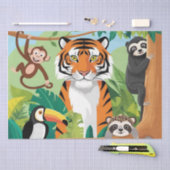 Papier Mousseline Enfants mignons Animaux Jungle Tiger Singe Découpa (Artisanat)