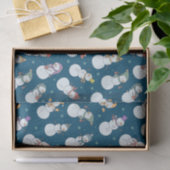 Papier Mousseline Enfants Noël mignon Snowman en bleu Casquette (Cadeau)