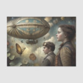 Papier Mousseline Enfants Steampunk Découpe de dirigeable (Recto)