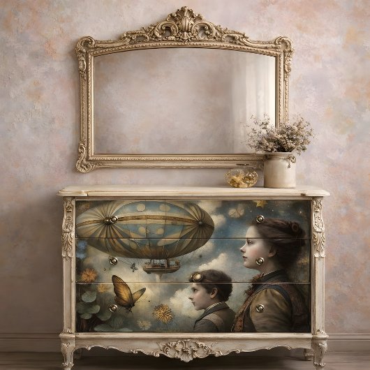 Papier Mousseline Enfants Steampunk Découpe de dirigeable