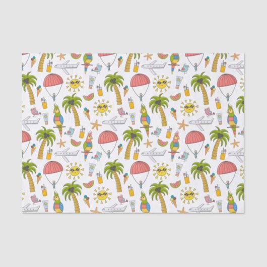 Papier Mousseline Enfants Vacances Tropicales (Recto)
