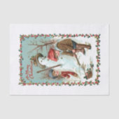 Papier Mousseline Enfants Vintages mignons et Snowman (Recto)