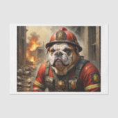 Papier Mousseline English Bulldog comme pompier - (Recto)