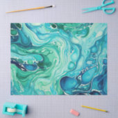 Papier Mousseline Enky Wave 1 Papier Tissu bleu turquoise (Artisanat)