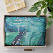 Papier Mousseline Enky Wave 1 Papier Tissu bleu turquoise (Cadeau)