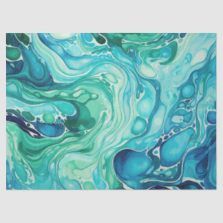 Papier Mousseline Enky Wave 1 Papier Tissu bleu turquoise