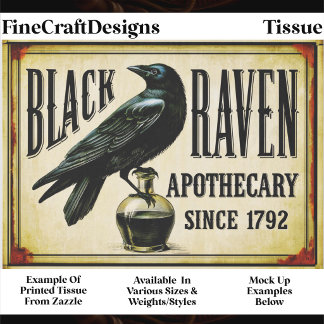 Papier Mousseline Enseigne de découpage de pharmacie corbeau noir go