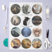 Papier Mousseline Ensemble de 12 dessous de verre dévotionnels Decou (Artisanat)