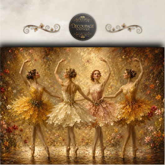 Papier Mousseline Ensemble de ballet d'automne Decoupage