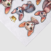 Papier Mousseline Ensemble de chats et de couronnes sans cheveux (Détail)