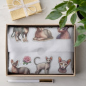 Papier Mousseline Ensemble de chats Sphynx sans cheveux (Cadeau)