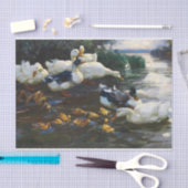 Papier Mousseline Enten mit Kuken Im Wasser par Alexander Koester (Artisanat)