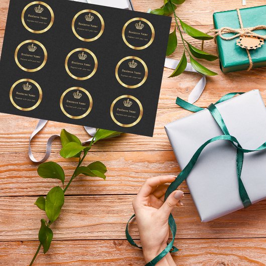 Papier Mousseline Entreprise noir or couronne royale