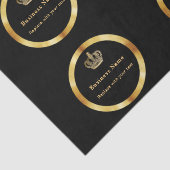 Papier Mousseline Entreprise noir or couronne royale (Détail)