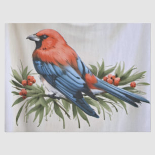 Papier Mousseline Enveloppe cadeau de Noël Oiseau et Holly
