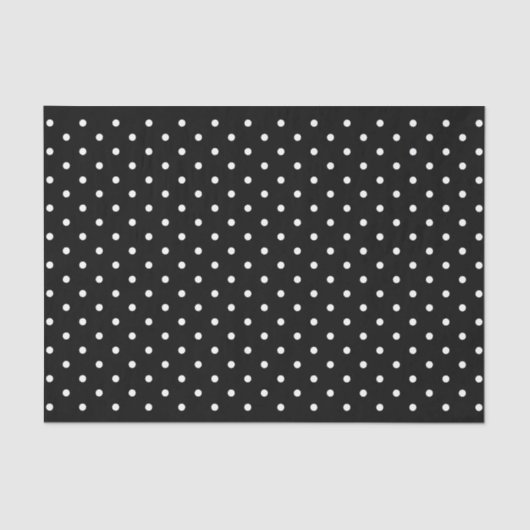 Papier Mousseline Enveloppe cadeau Motif Pois noir et blanc chic (Recto)