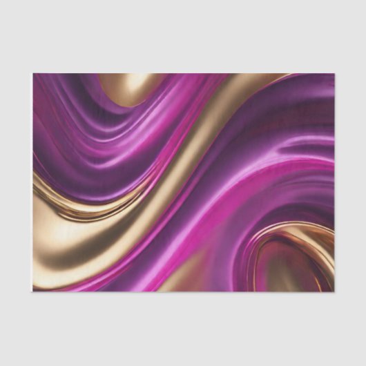 Papier Mousseline Enveloppement cadeau moderne-Fuchsia violet et or- (Recto)