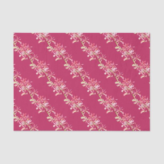 Papier Mousseline Enveloppement d'aquarelle de fleur d'orchidée roug (Recto)