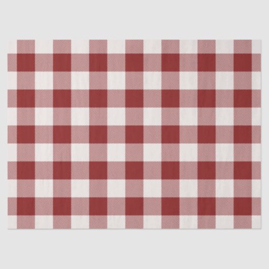 Papier Mousseline Enveloppement Festive rouge blanc en vichy plaid (Recto)