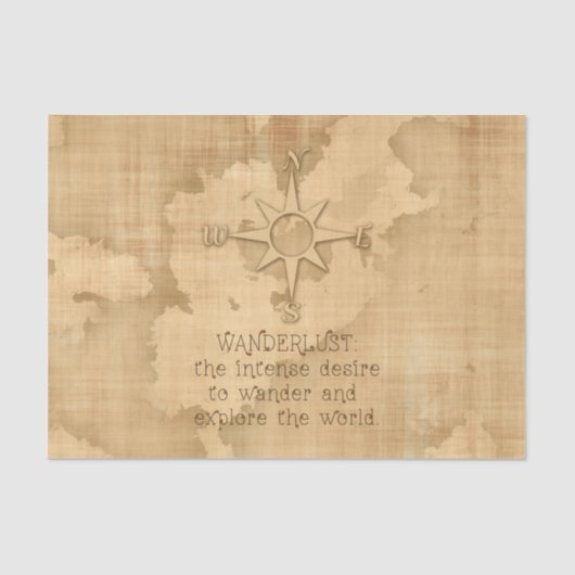 Papier Mousseline Envie de voyager…" Citation de déplacement sur le (Recto)