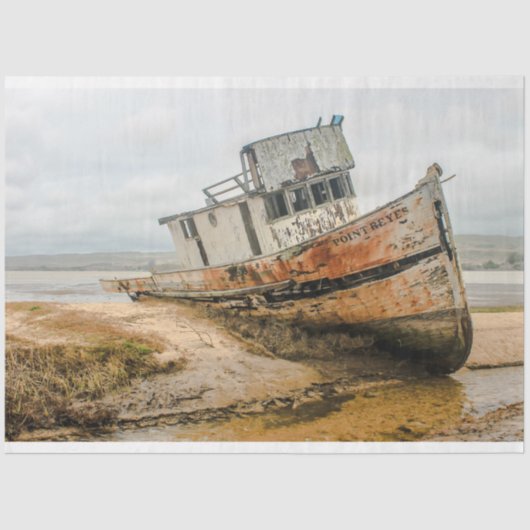 Papier Mousseline Épave d'eau Ocean 20x30 Découpage (Recto)