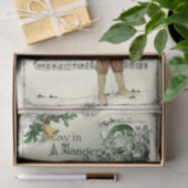 Papier Mousseline Ephemera Away in the Manger Christmas Carol Decoup (Cadeau)